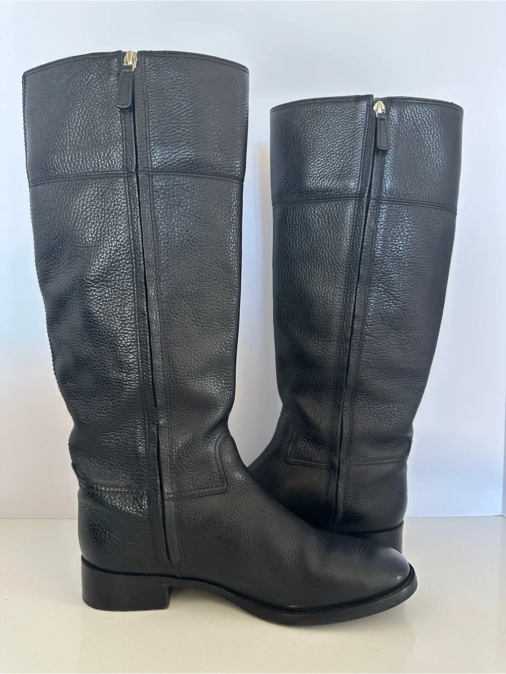 Tory Burch Jolie Leather Riding Boots Size 9.5 Black